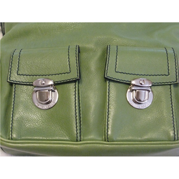 Marc Jacobs Collection 'Blake' Leaf Green & Silver Multi-Pocket Hobo Bag - Picture 3 of 14
